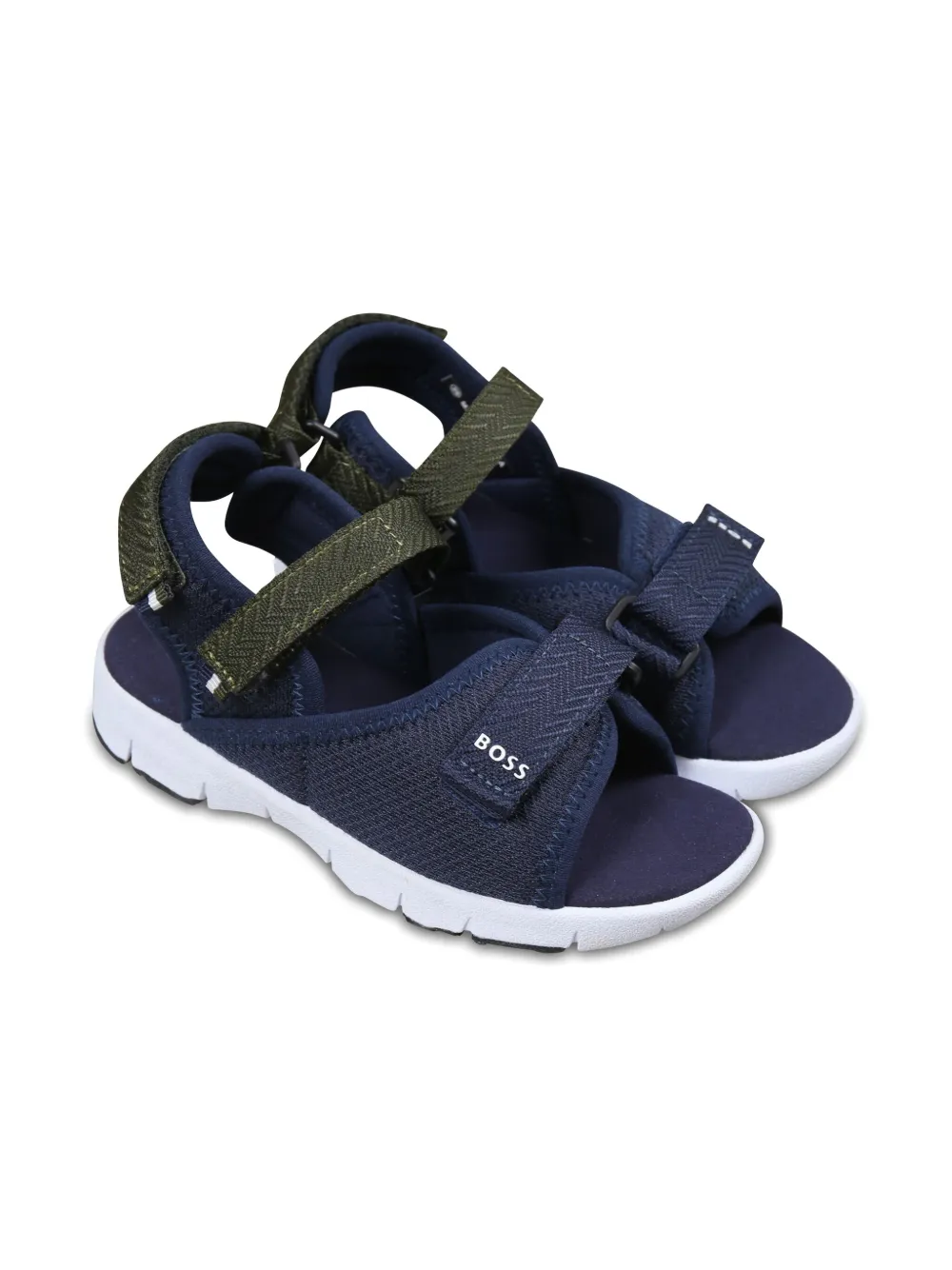 BOSS Kidswear Sandalen met colourblocking Blauw