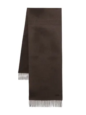 Giorgio Armani logo-detail Fringed Scarf | Blue | FARFETCH JO