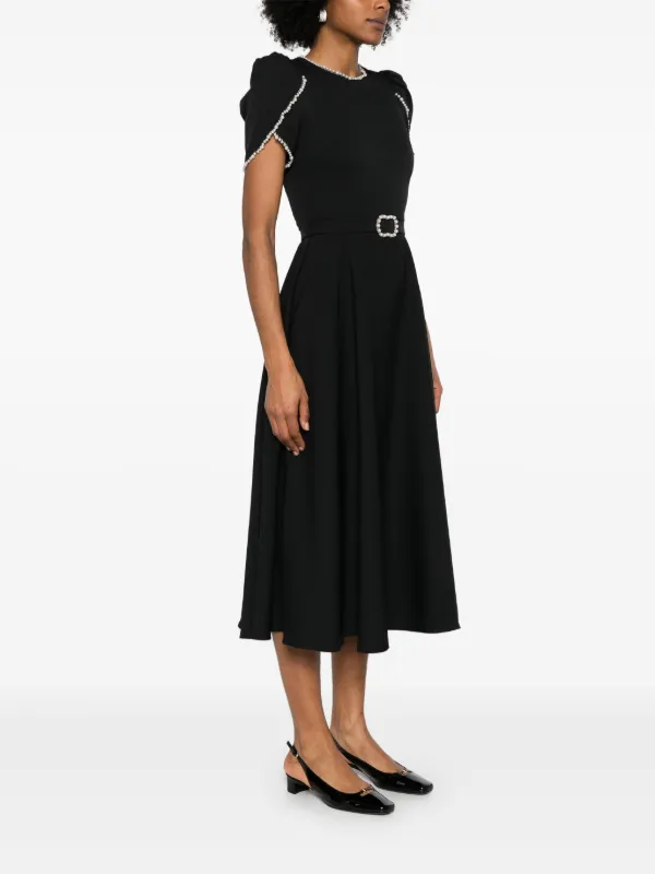 black embellished midi dress Malys Black crystal-embellished midi dress S / Black