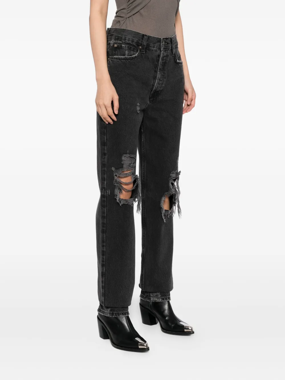 Free People Lasso katoenen jeans Zwart