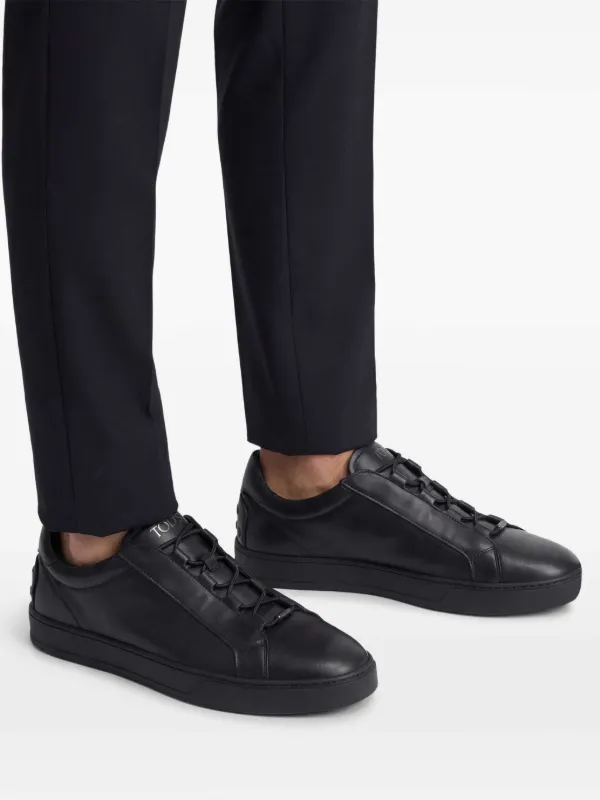 み*の様 TOD'S レザー スニーカー ブラック Tod's ロゴ レザースニーカー | ブラック | FARFETCH JP
