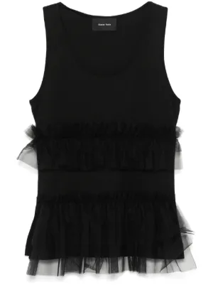 Simone Rocha リボンディテール トップ | ブラック | FARFETCH JP