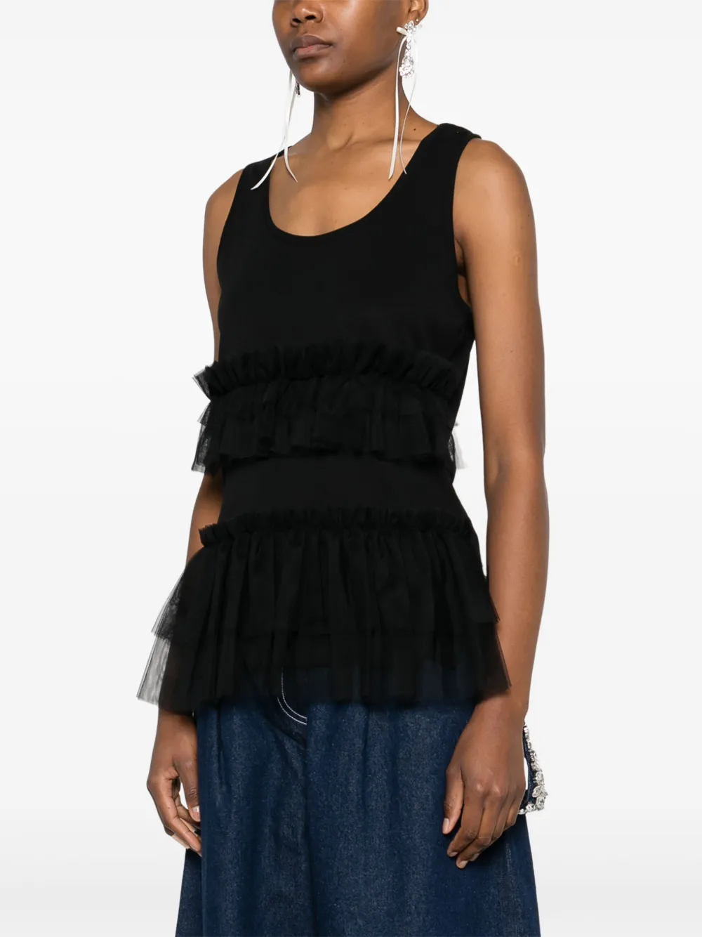 Simone Rocha Tanktop met tutu Zwart