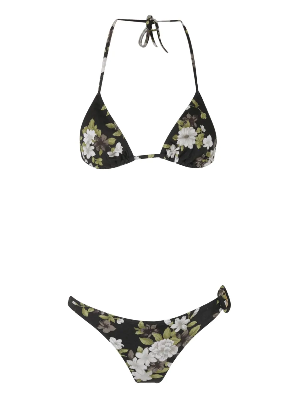 floral-print bikini