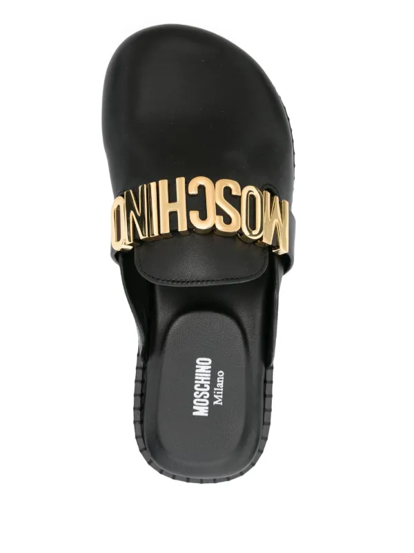 【Moschino】20mmレザーミュール Moschino レザーミュール | ブラック | FARFETCH JP