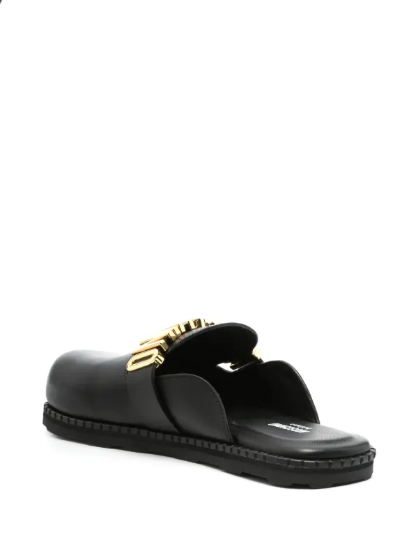 【Moschino】20mmレザーミュール Moschino レザーミュール | ブラック | FARFETCH JP