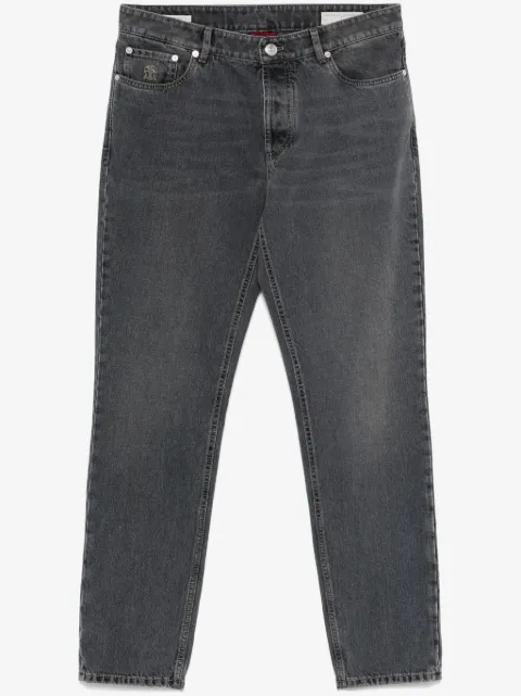 Brunello Cucinelli logo-embroidered jeans