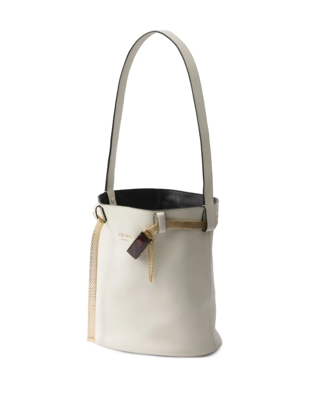 Prada Schoudertas met logoprint Wit