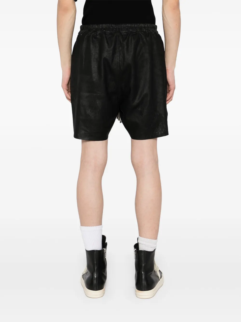 Rick Owens Leren shorts Zwart