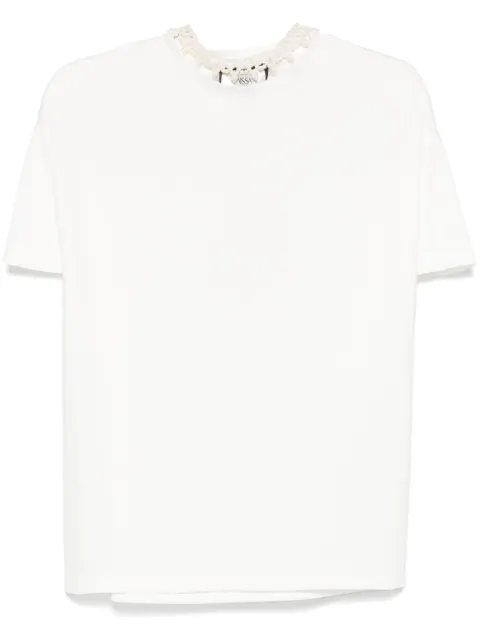 NISSA beaded collar T-shirt
