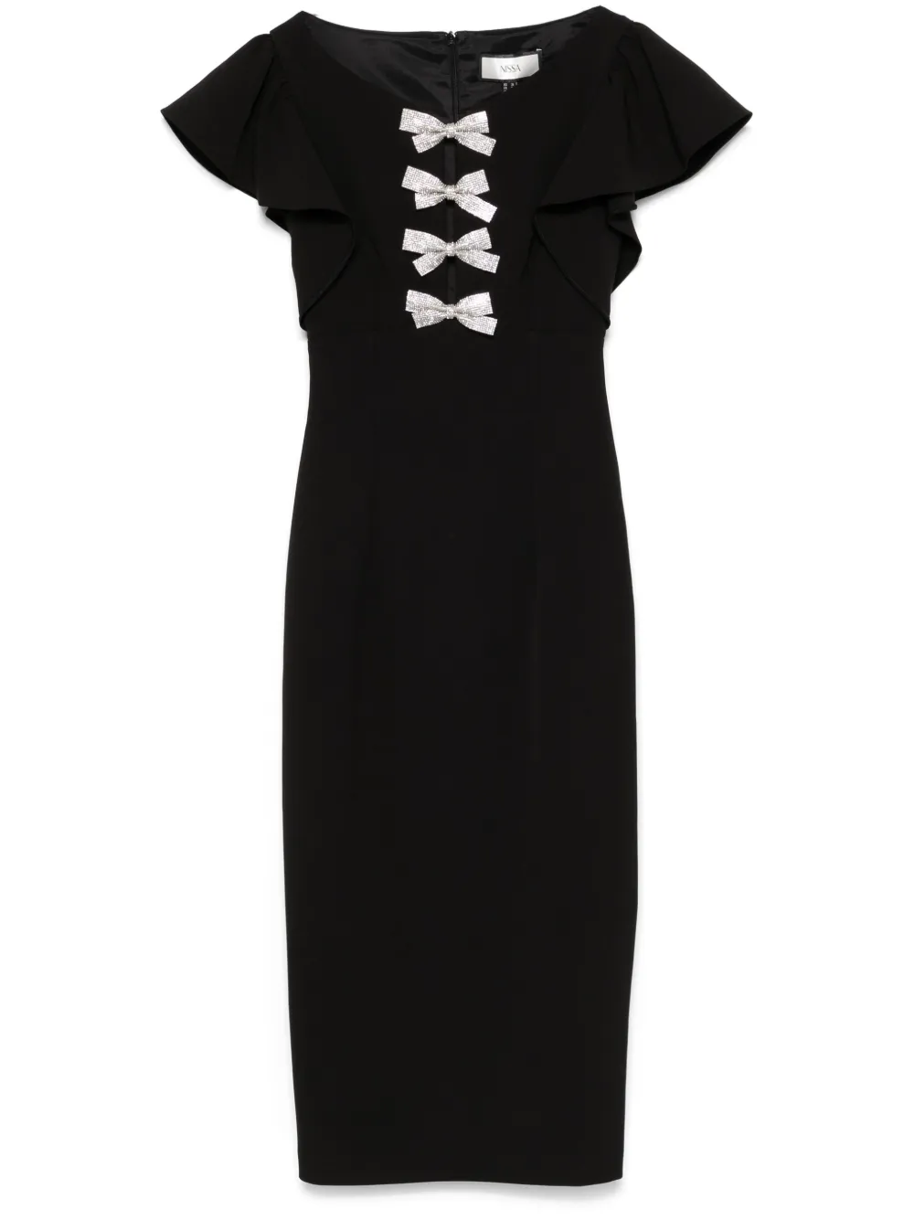 bow-detailed midi dress