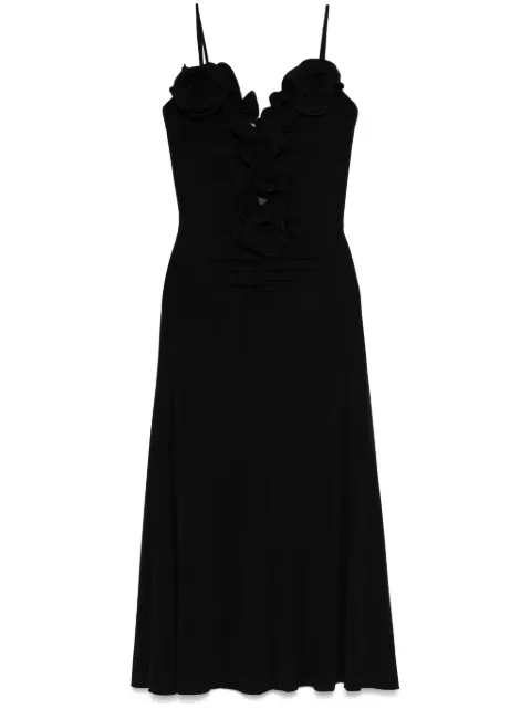 NISSA vestido midi con aplique floral