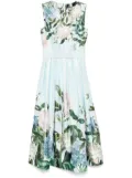 NISSA floral-print midi dress - Blue