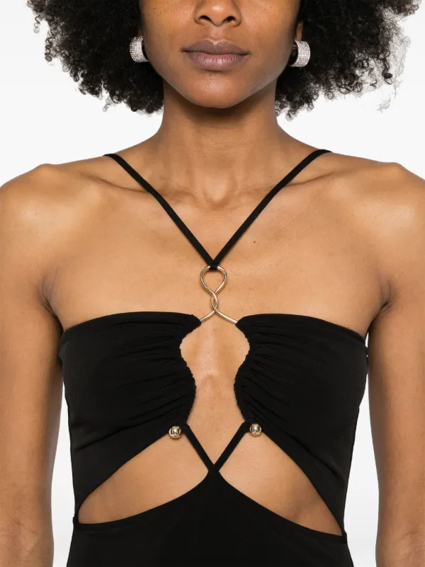 NISSA hardware-detailed Midi Dress | Black | FARFETCH