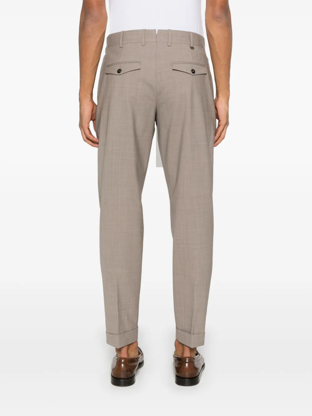 PT Torino Broek met geplooid detail Bruin
