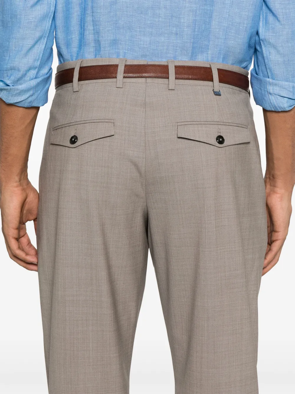 PT Torino Broek met geplooid detail Bruin