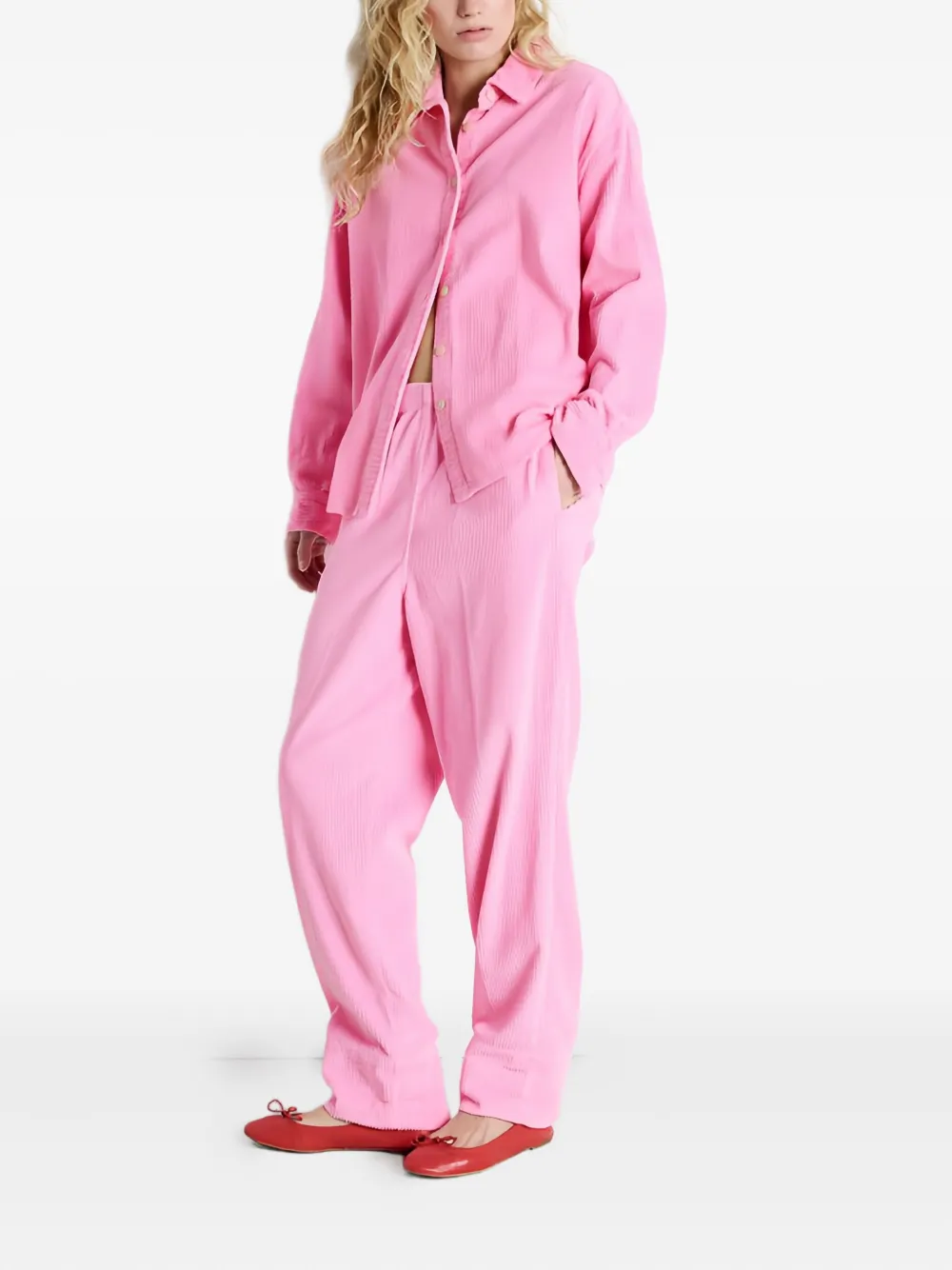 American Vintage Ribfluwelen broek - Roze