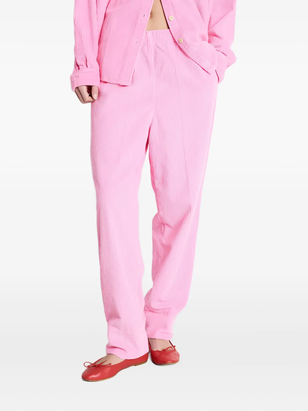 American Vintage Padow Cropped Corduroy Trousers In Pink