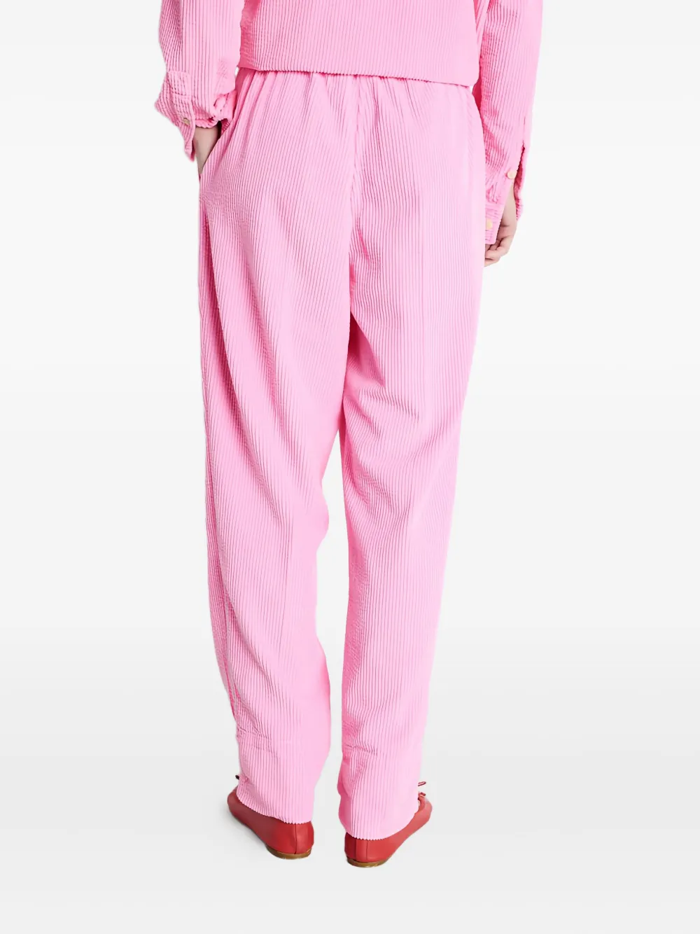 American Vintage Padow Cropped Corduroy Trousers In Pink