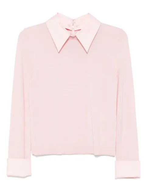 alice + olivia Porla collared top