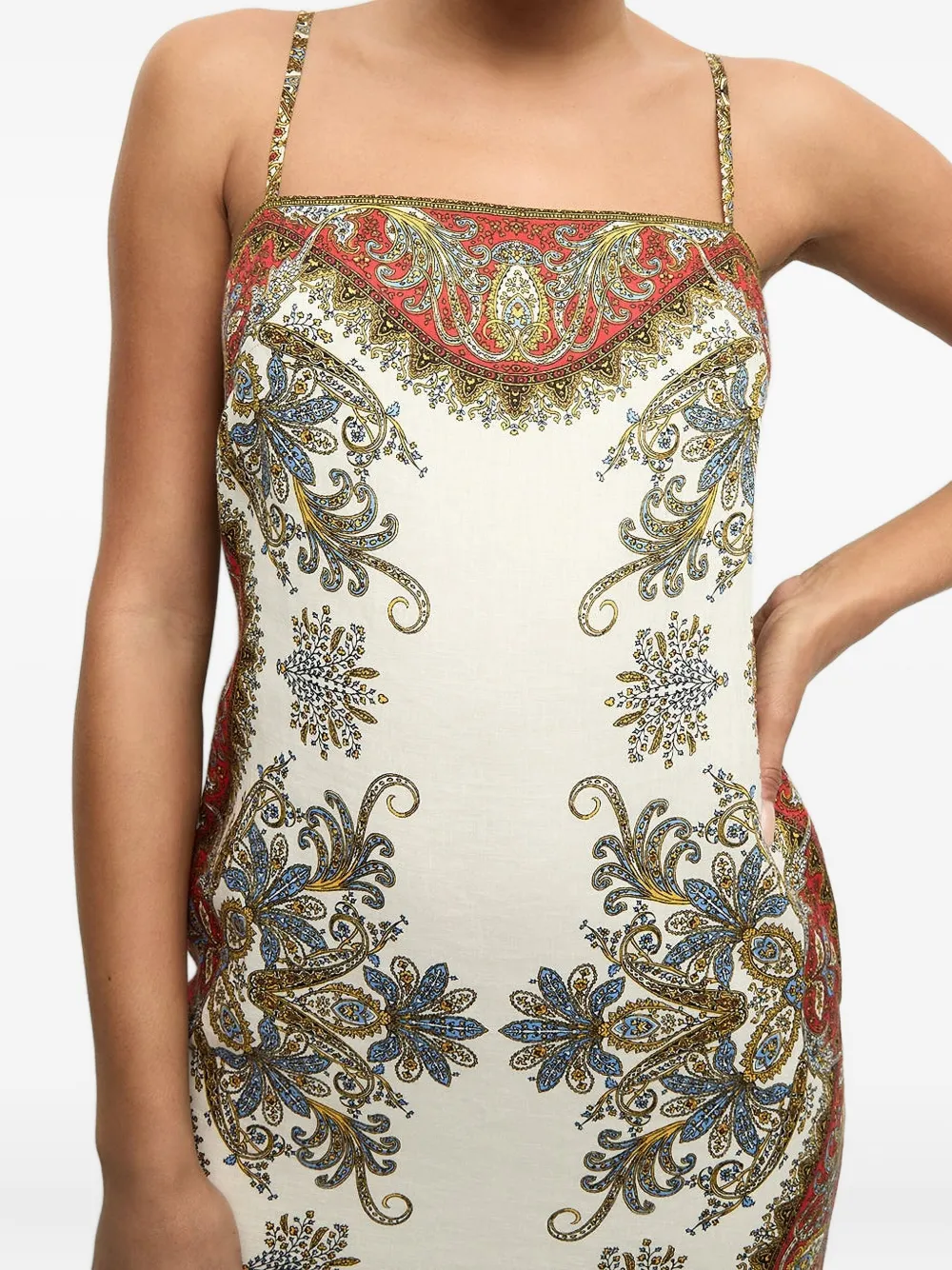 Veronica Beard Petra paisley-print midi dress Beige