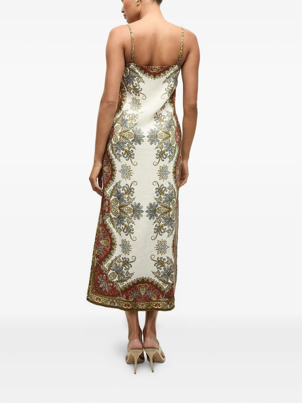 Veronica Beard Petra paisley-print midi dress Beige