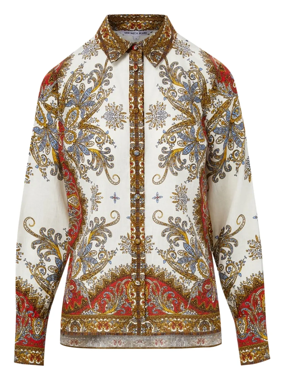 Veronica Beard Maryam blouse met paisley-print Beige