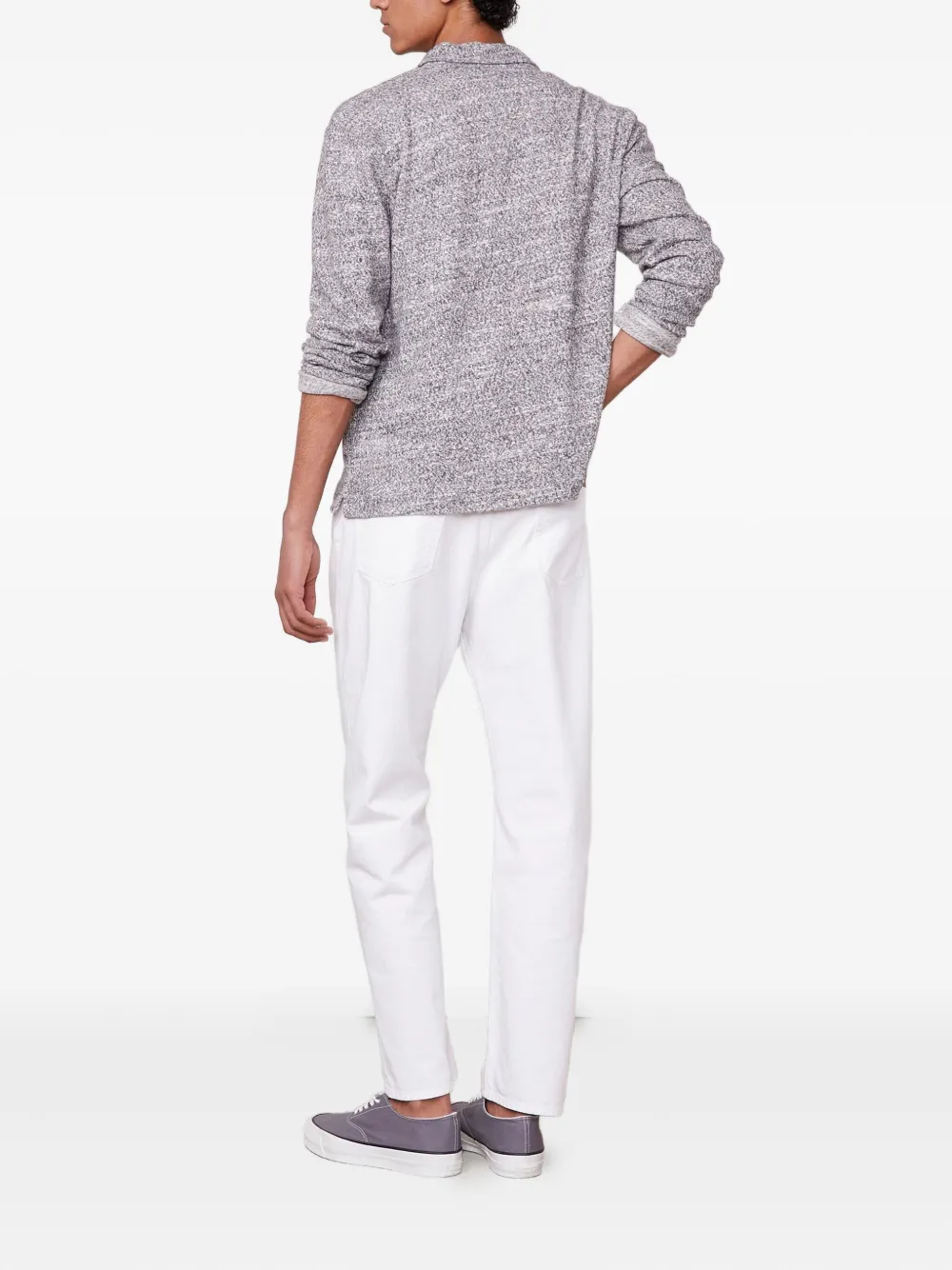 Officine Generale Bryan speckled long-sleeve shirt Grijs