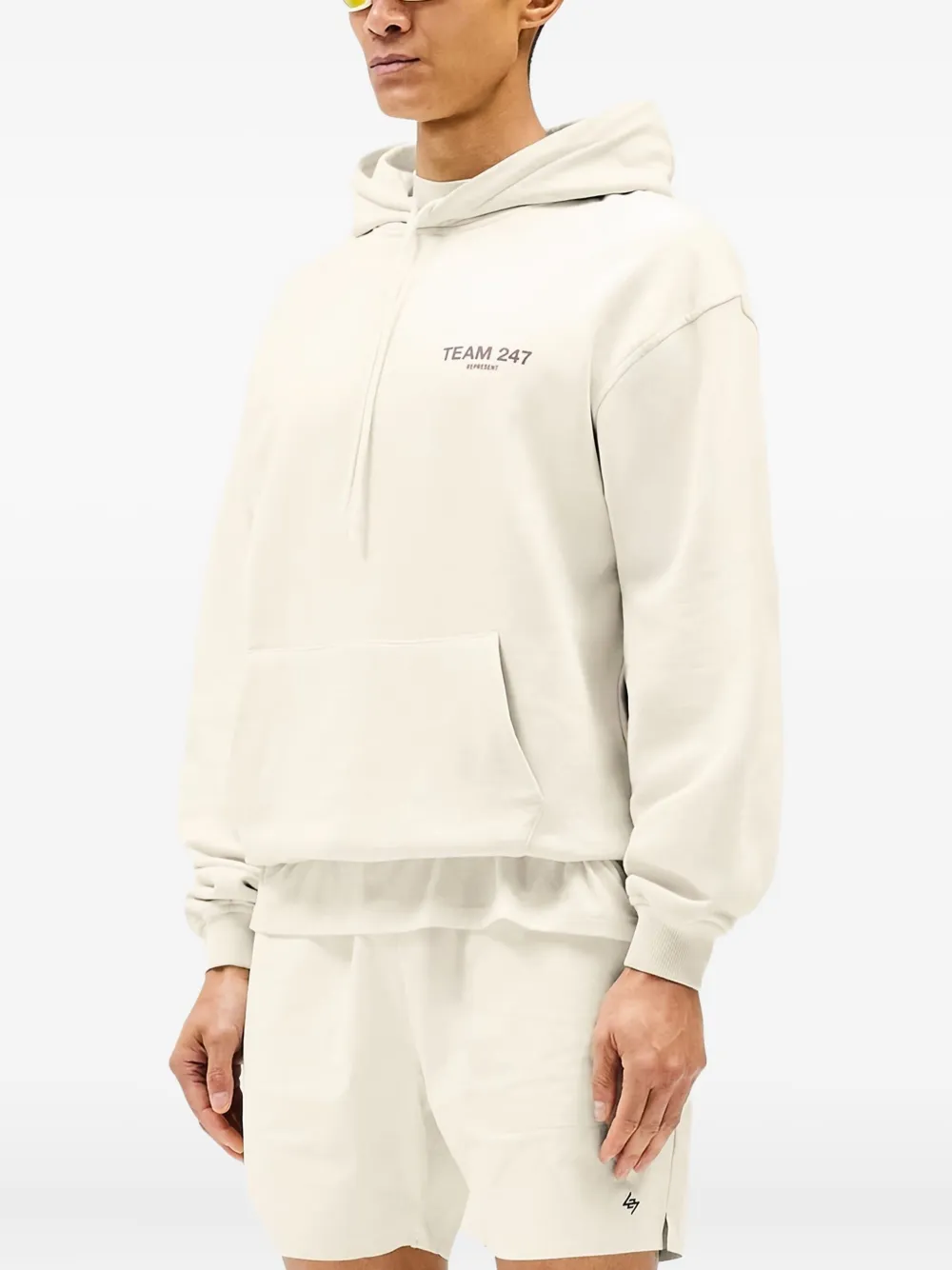 REPRESENT 247 Hoodie met logoprint Beige