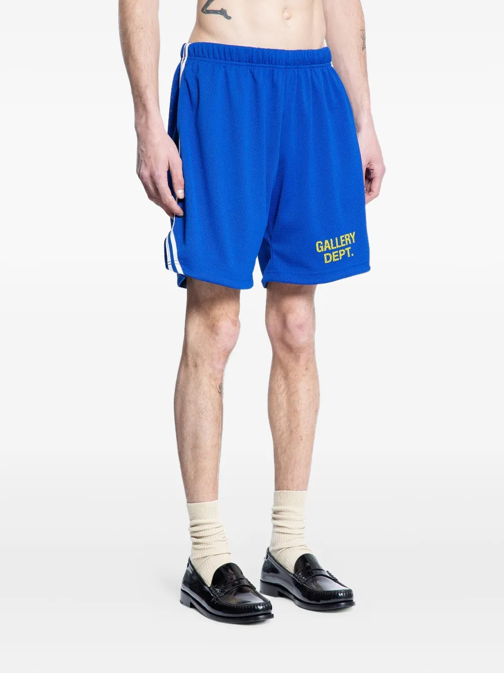 Gallery Dept. Venice Stripe-detail Mesh Shorts In Blue