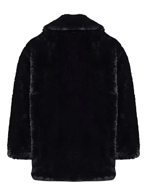 Free People Mantel Mit Faux-Fur-Kragen Schwarz FARFETCH DE