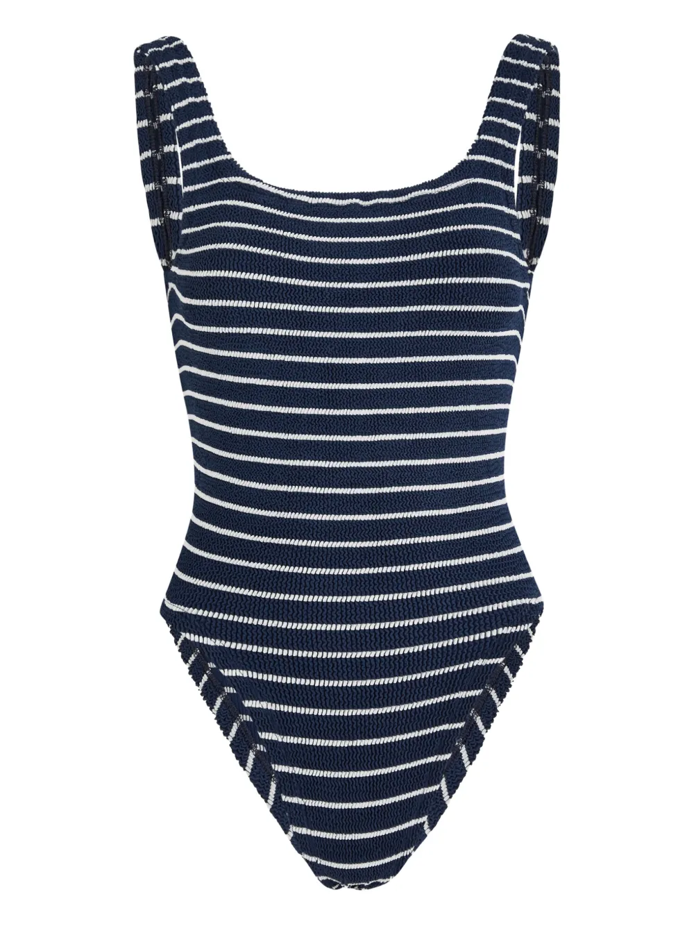 Hunza G square-neck striped swimsuit - Blu