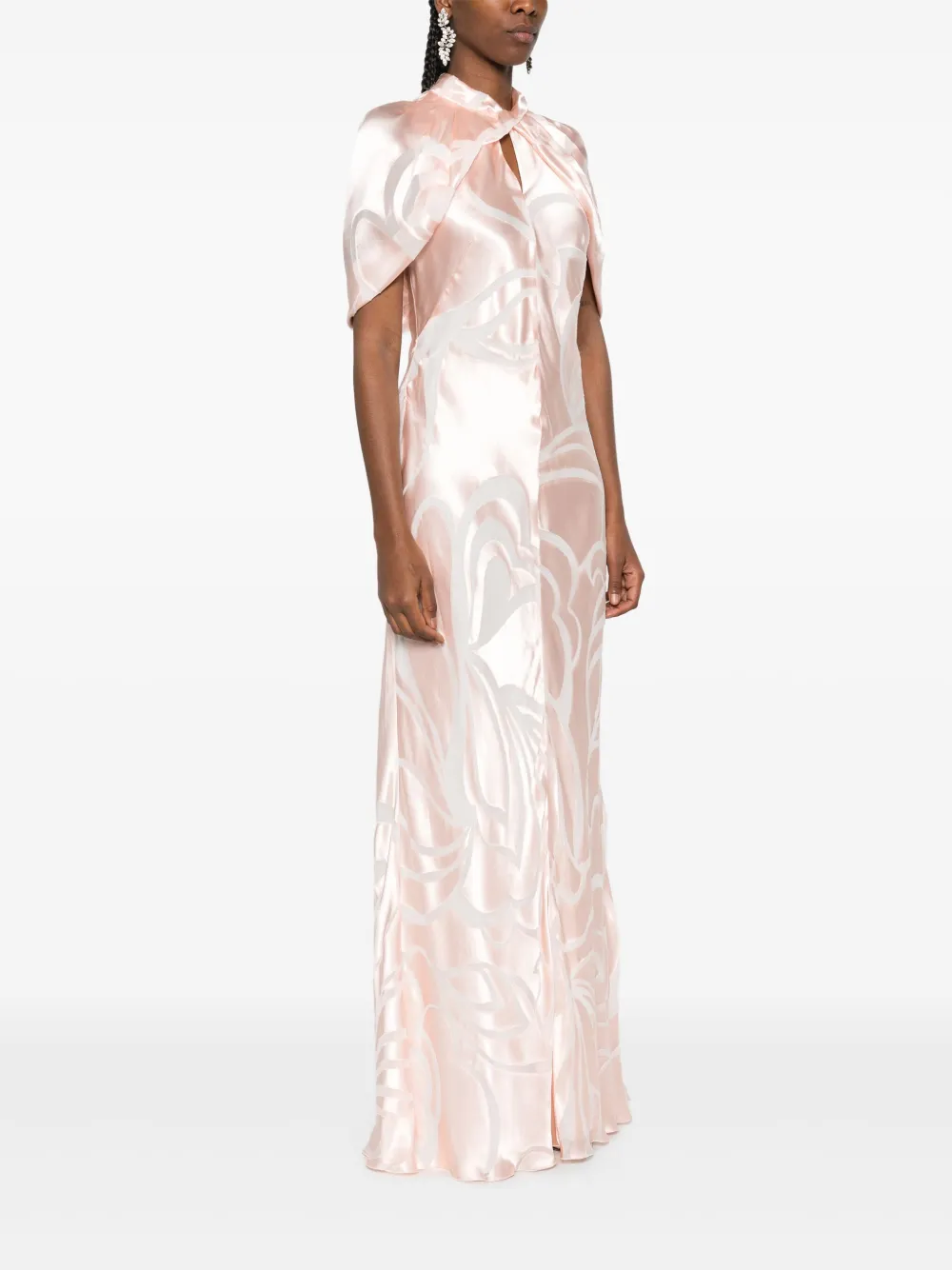 Alberta Ferretti Satijnen maxi-jurk Roze