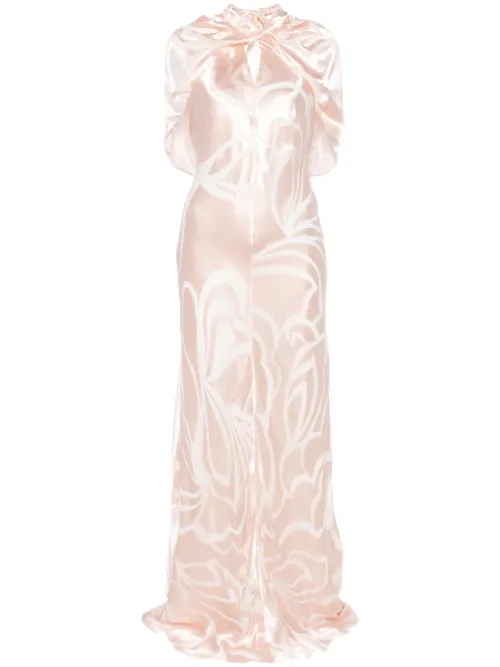 Robe en satin à coupe longue - Alberta Ferretti - Modalova