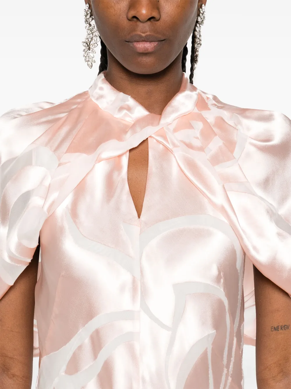 Alberta Ferretti Satijnen maxi-jurk Roze