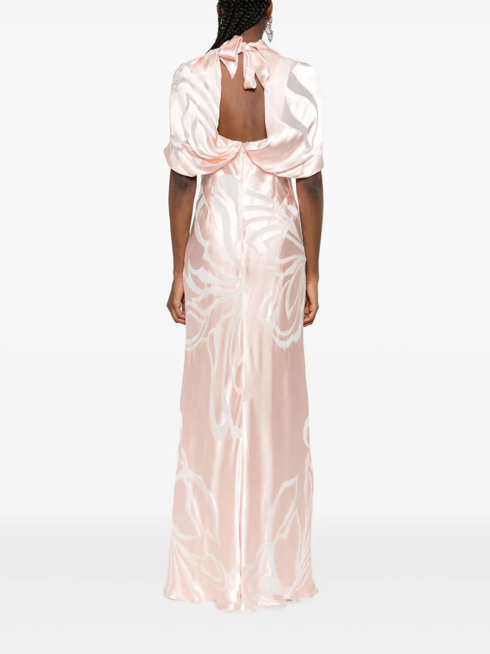 Alberta Ferretti Satijnen maxi-jurk Roze