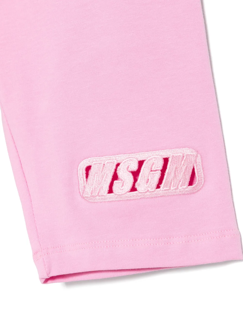 Shop Msgm Logo-embroidered Shorts In Pink