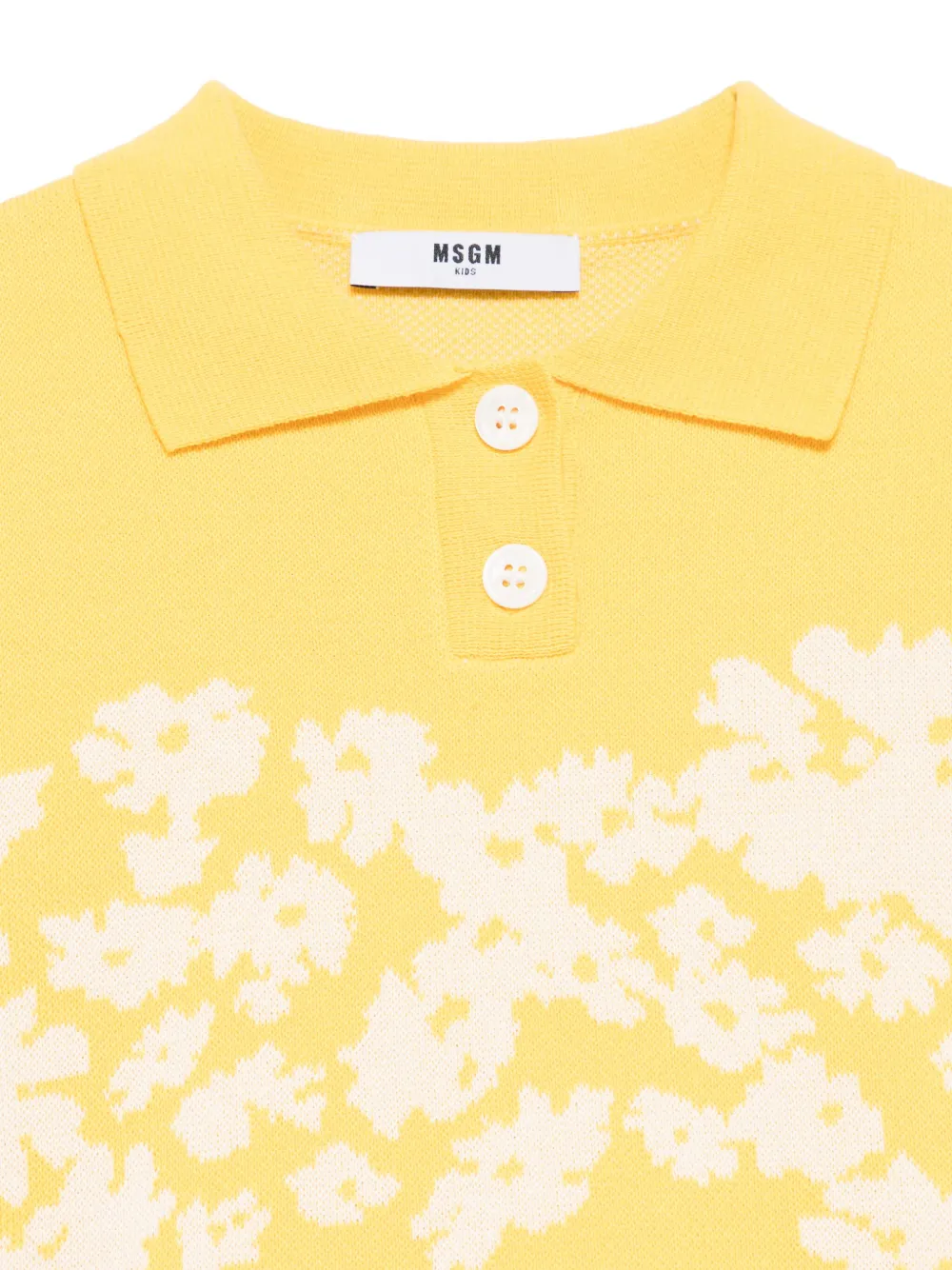 MSGM Kids Poloshirt met bloemen-intarsia Geel