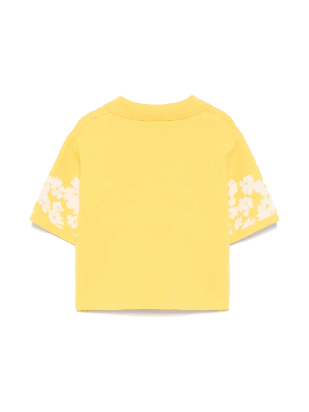 MSGM Kids Poloshirt met bloemen-intarsia - Geel