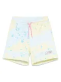 MSGM Kids spray-paint effect shorts - Yellow