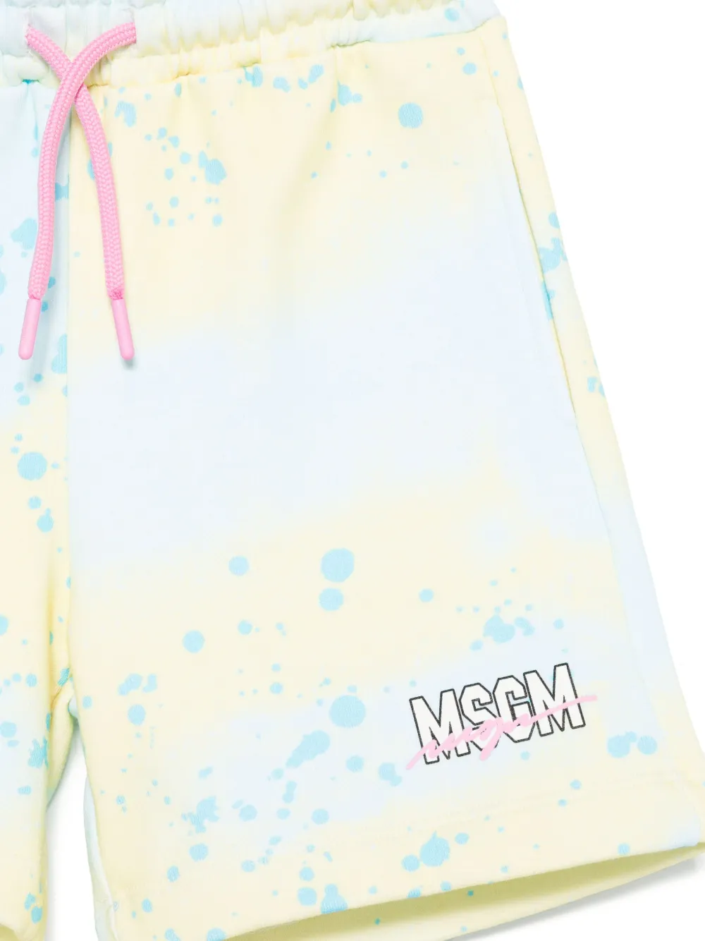 MSGM Kids Shorts met verfspray-effect Geel