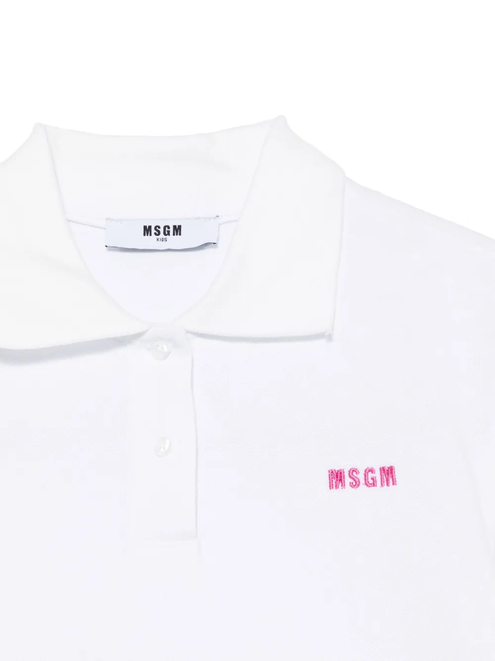 MSGM Kids Poloshirt met geborduurd logo Wit
