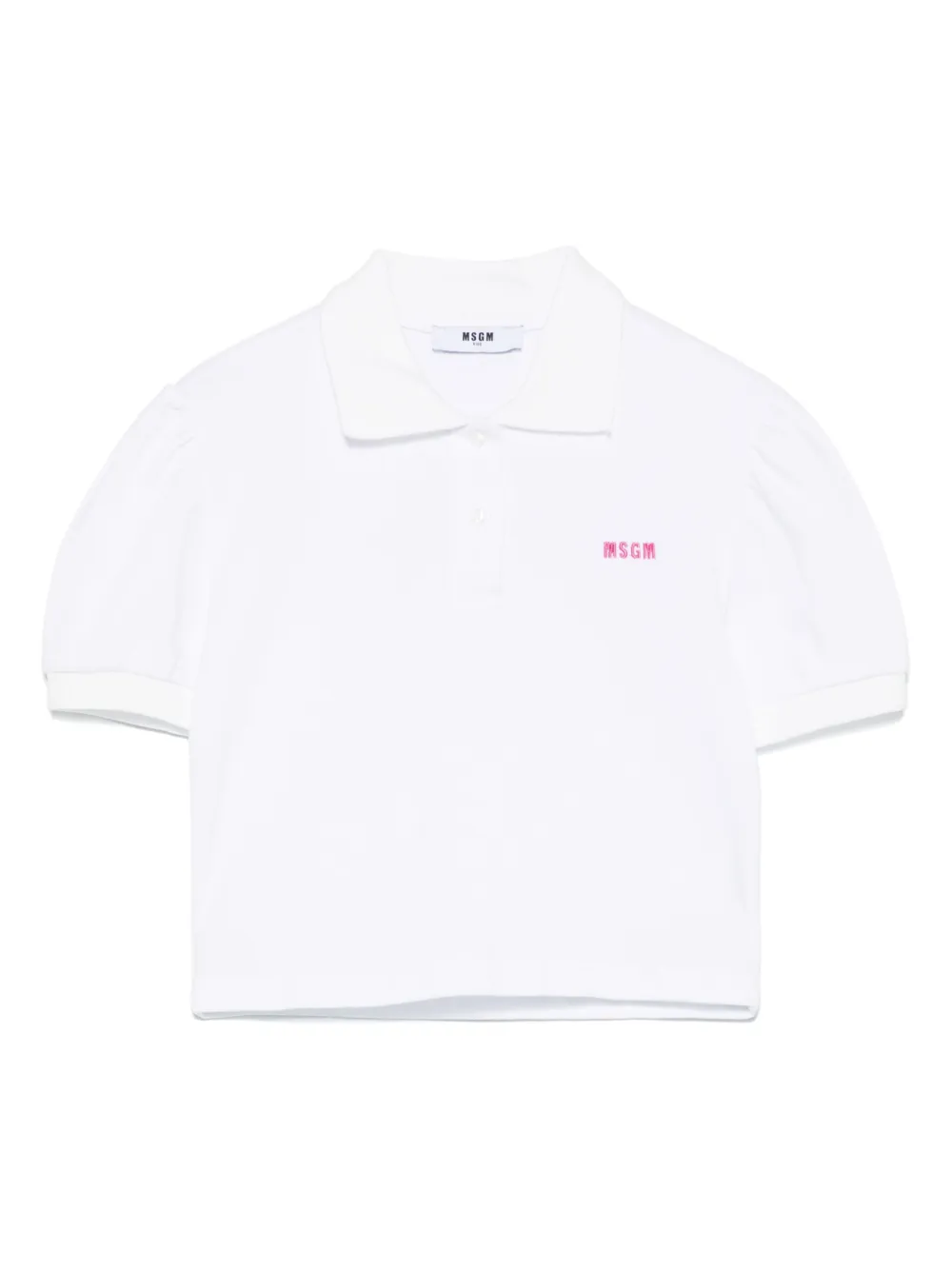 MSGM Kids Poloshirt met geborduurd logo Wit
