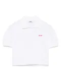 MSGM Kids logo-embroidered polo shirt - White
