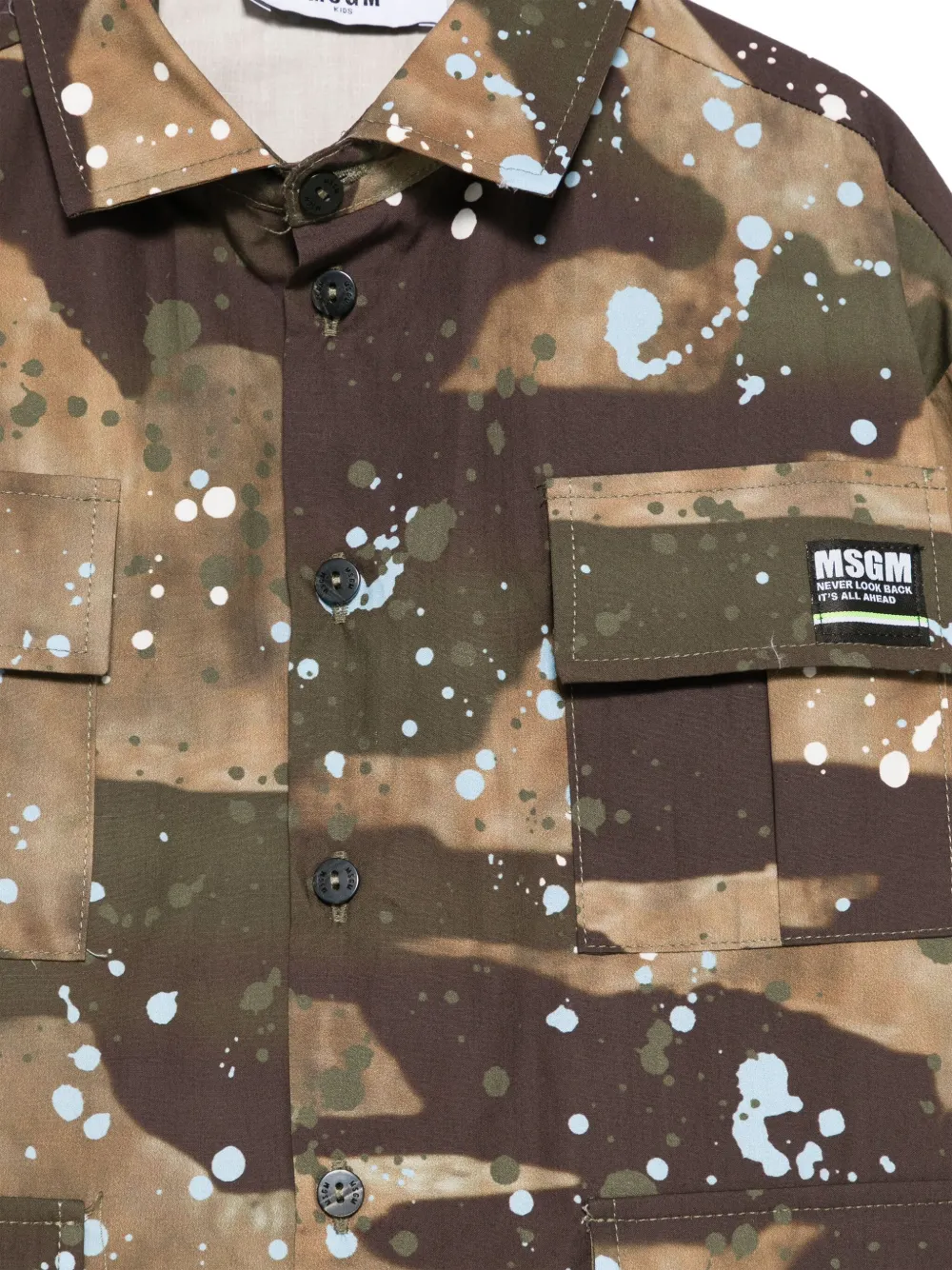 MSGM Kids Shirt met camouflageprint Groen