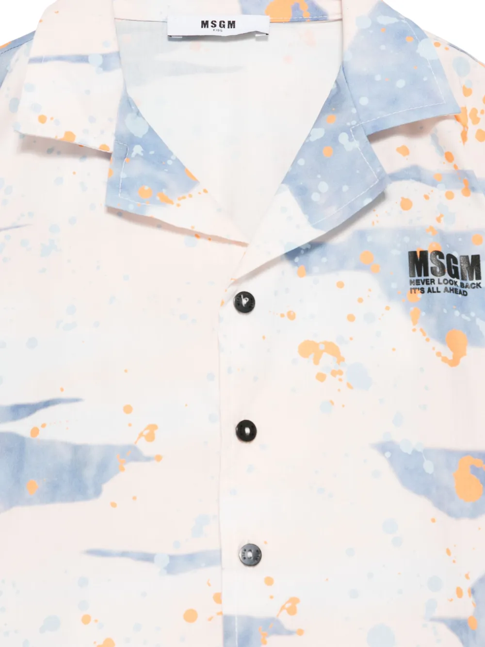 MSGM Kids Shirt met verfspetters Blauw