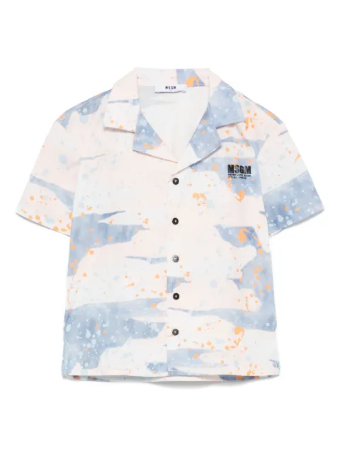 MSGM Kids camisa con manchas de pintura 