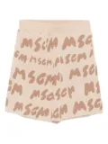 MSGM Kids logo-jacquard shorts - Neutrals