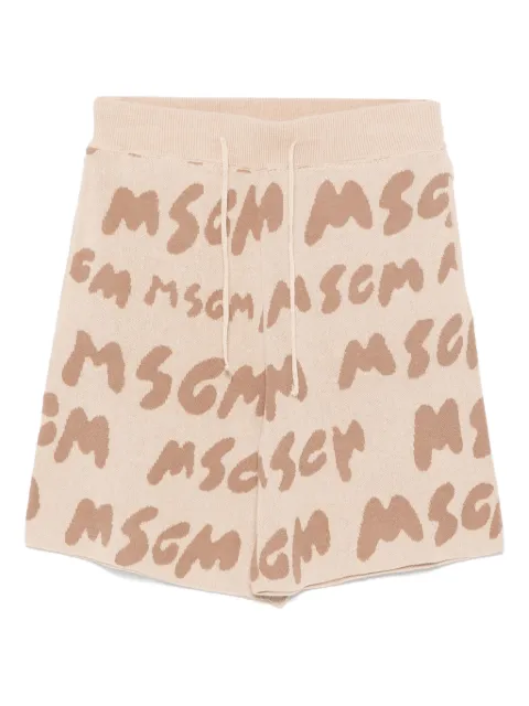 MSGM Kids logo-jacquard shorts