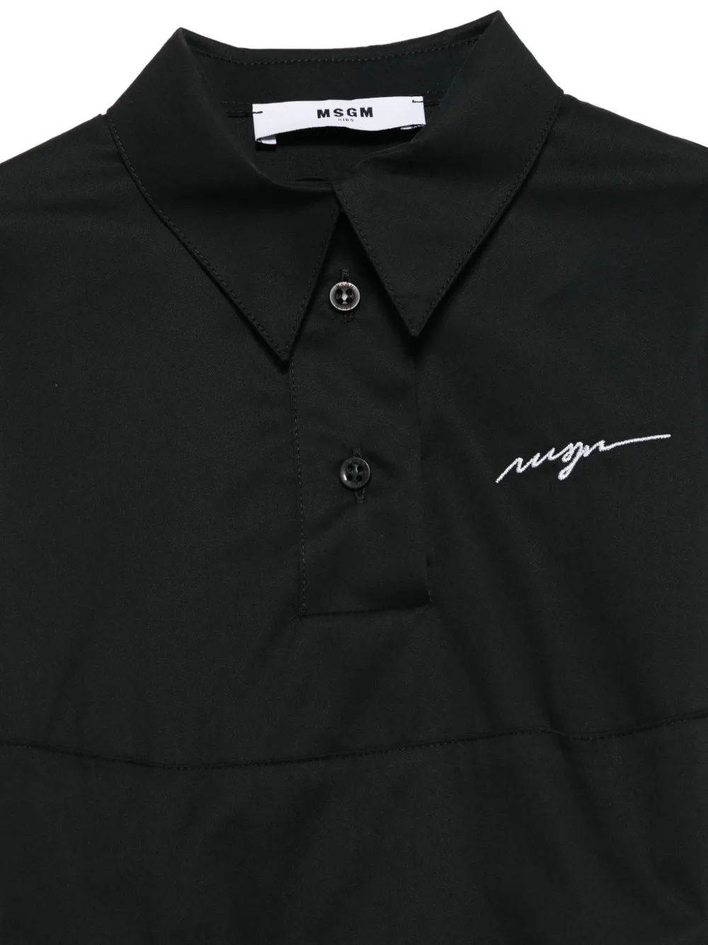 MSGM Kids Jurk met geborduurd logo Zwart